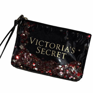 Victoria's Secret Black Clutch with Red Sequins
